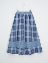 Juel Vintage Check Banding Long Skirt