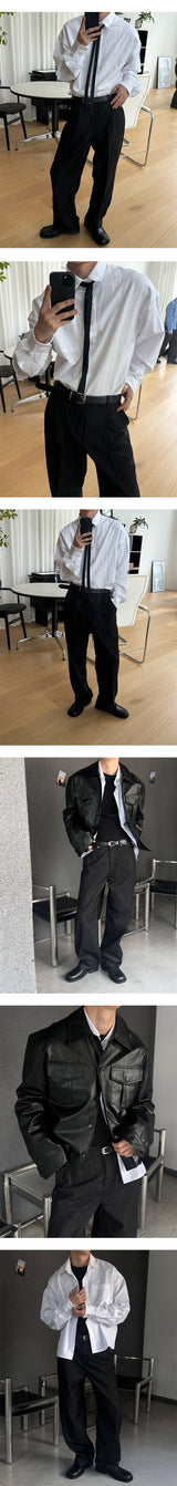 [4SEASON] Basic semi クロップ コットンシャツ(6color)