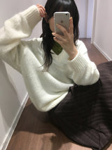 [MD Pick]ヒメウールタッチVネックニット