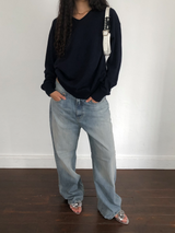 Rusty straight denim [Light blue]