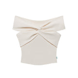 Off-the-shoulder twist-front blouse