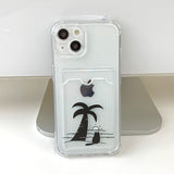 Night - Night Sea Cat Card Storage Phone Case