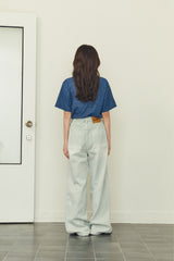 ALARM ONE TUCK BELTED DYEING PANTS MINT_WOMAN