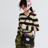 GLOSSY STRING CROSS BAG