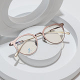 Knouun Round titanium glasses CODE. 104. B Brown N Gold