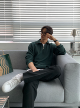Hendes Daily Ribbed Semi-Zip Up Knit