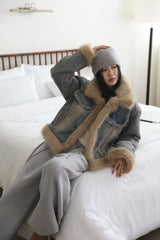 Quilted Lining) Earth Fur Denim Jacket