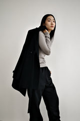 Fuzzy heavy wool coat, Black