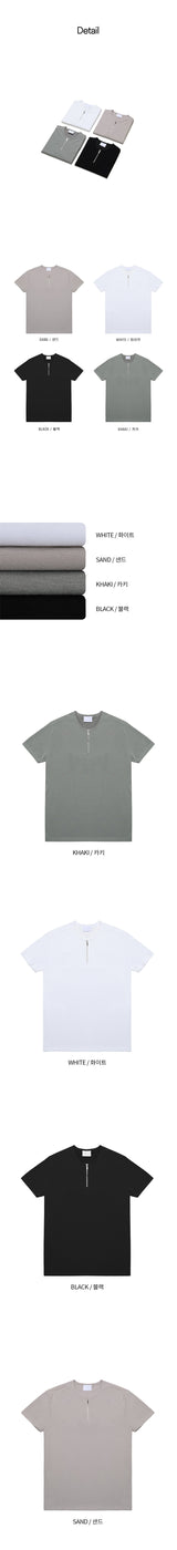 [S/S] Round neck half zip up t-shirts (4color)