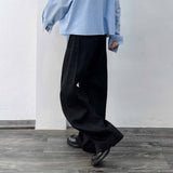 Shadow Black Seamed Wide Trousers