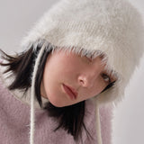VAZAR Hairy Cloche Hat / White