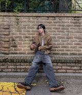ファンシーレタリングバルーンデニムパンツ