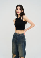 [U-BASIC] Winnie Halter Ribbed Sleeveless