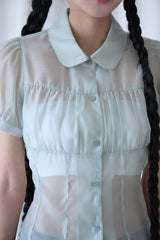 シャーリングシアーブラウス ピスタチオ