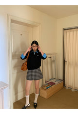 プレッピーチェックドミニパンツスカート