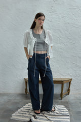 Work nylon pants_navy