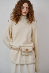Boucle suede belt bag (Ivory)