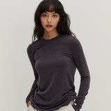 Wool Like Basic T-Shirts Charcoal