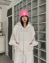 Dexi Eyelet Warmer Two Way Hooded Zip-Up