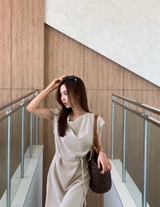 De Mer Drape Shirred Long Dress / 2 colors