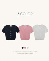 Ab linen short-sleeved cardigan