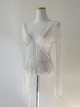Ener Lace Frill Cardigan (white)