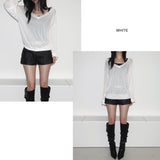 [TENCEL]ミスト フロー Vネック T