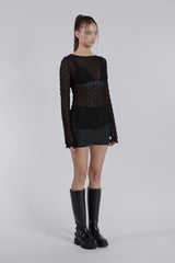 MINI POCKET UNBALANCE SKIRT(CHARCOAL)