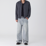 REVERSE BAND CUT WIDE DENIM PANTS