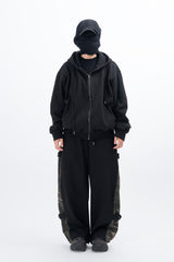 Huile Incision Hooded Zip-Up