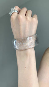Clear glitter bangle