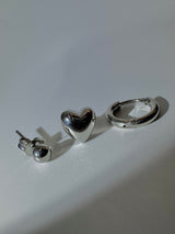 Simple heart earring set (3pcs set)