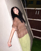 (2color) Ethnic Roll-Up Tab Sleeve Shirt