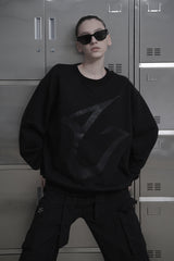 [MADE / unisex ] レザーロゴパッチスウェットシャツ