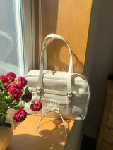 Classic ribbon school bag_cream