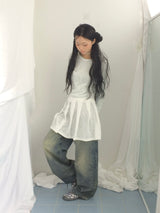 line and pleated dress