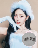 [Aespa ニンニン Piercing] ジェーンリボンピアス - Silver Color