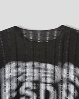 ルネラペインティングシースルーニット