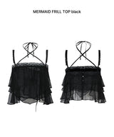 マーメイドフリルトップ black