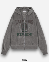 Crack Velvet Hooded Zip-Up