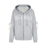 13DE MARZO Doozoo Hollow Heart Zip Hoodie