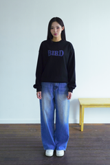 バードデニムロゴスウェットシャツ - BLACK