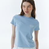 Shape Logo Slim Span T-Shirt Sky Blue