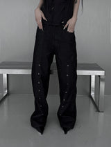 line rivet unique denim