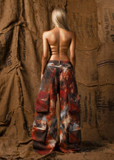 Mother Painted Pattern Cargo Jeans