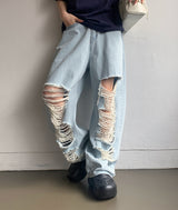 Elon damaged wide Jeans