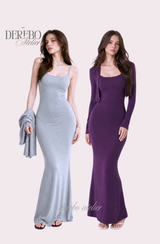 Violet Sleeveless Long Dress Cardigan Set (REGULAR)
