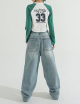Milk Washing Wide Denim Pants
