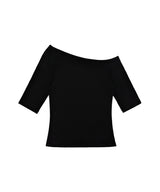 PLASTIC KISS ONE-SHOULDER TOP (BLACK) F26QB051