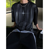 [UNISEX] Dirty washing star half t-shirts (2color)
